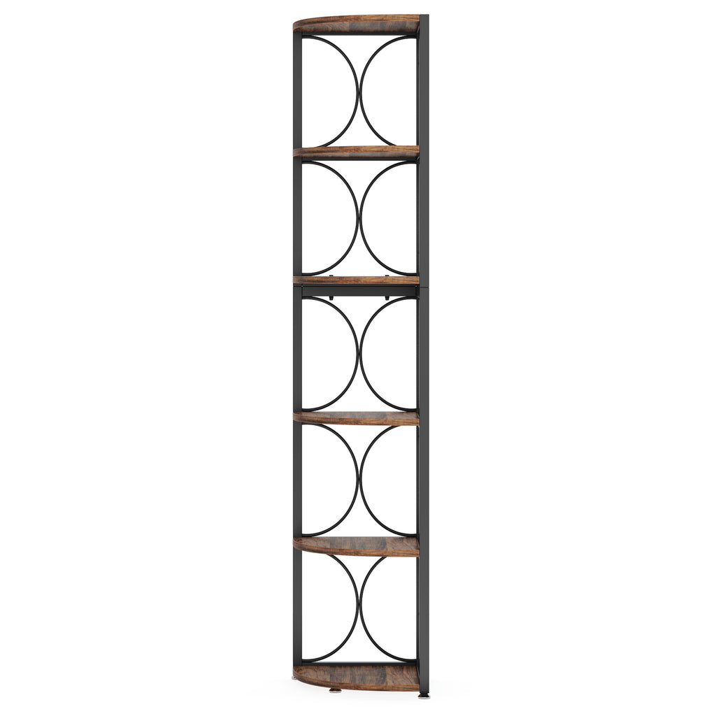 66.93" Tall 6-Tier Rustic Bookshelf
