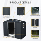 8ft x 4ft Outdoor Metal Storage Shed