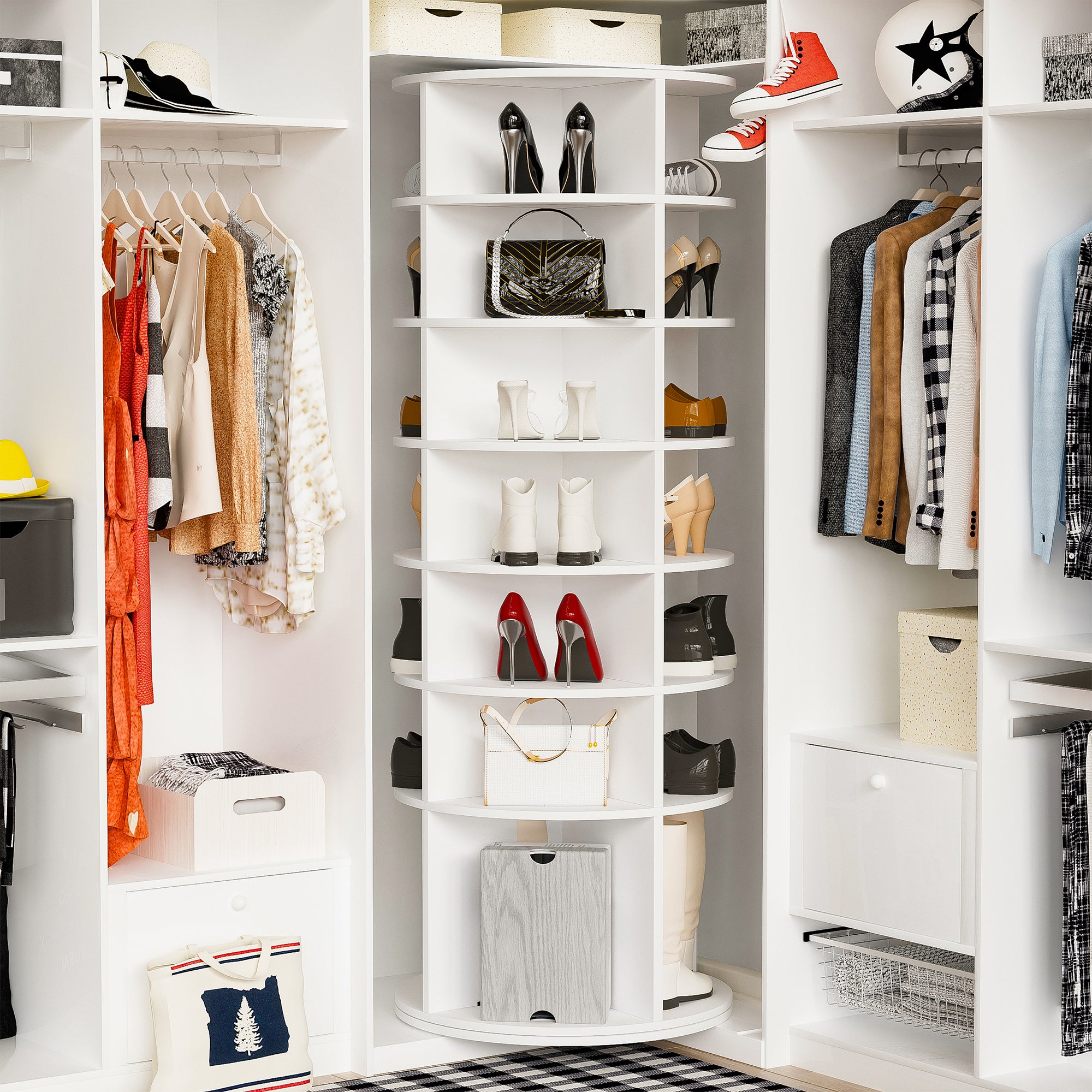 7-Tier Rotating Shoe Rack Tower
