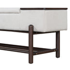 TREXM Farmhouse Upholstered Storage Bench