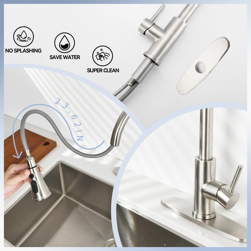 Brushed Nickel Pull-Down Kitchen Faucet