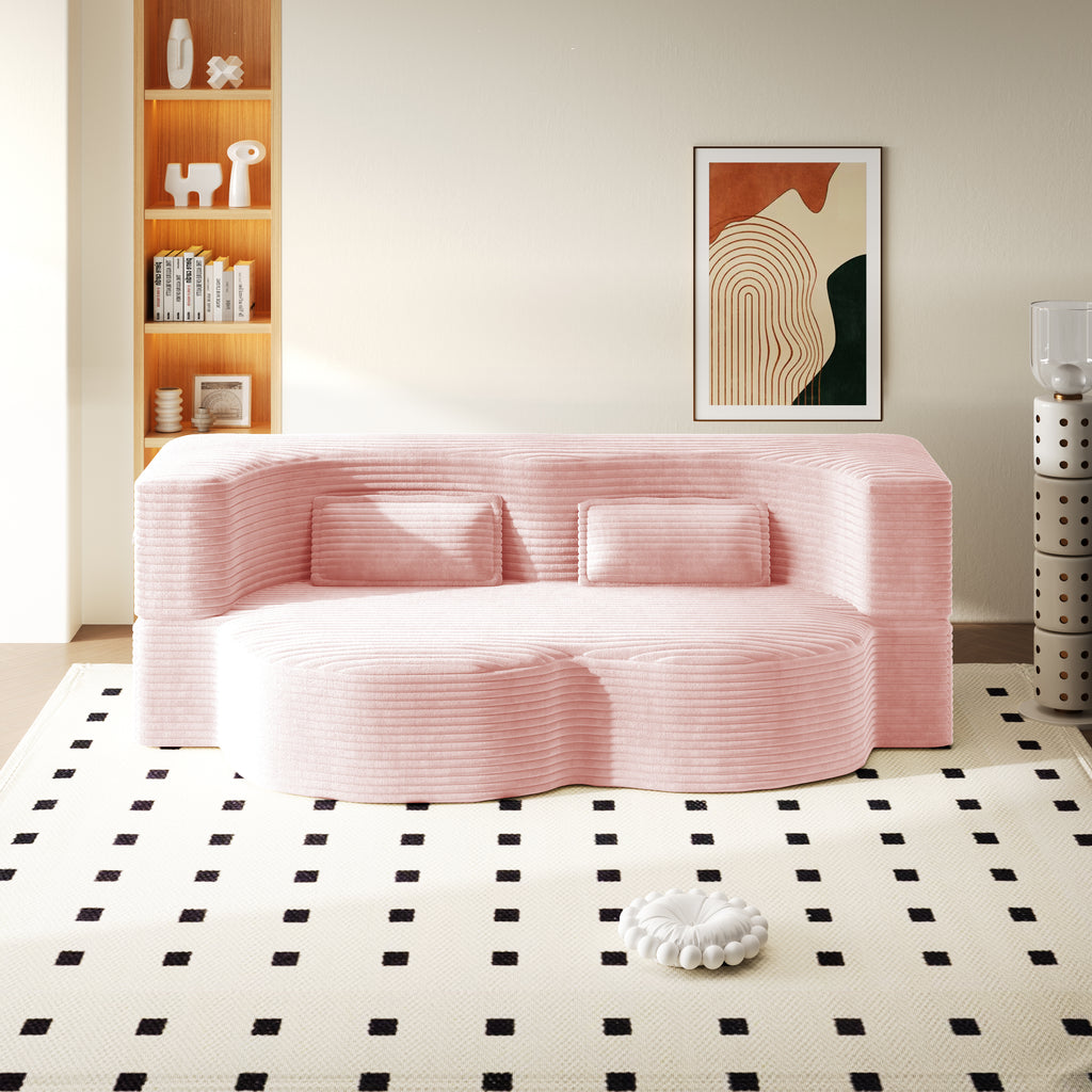 Modern Floor Sofa with 2 Pillows