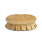 Roquefort 24.5" Round Tufted Velvet Pet Bed with Box-Pleated Skirt