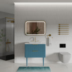 Elena 30" Striped Aquamarine Bathroom Vanity