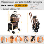 Double Pet Stroller for Dogs and Cats