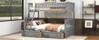 Twin Over Full Bunk Bed with Drawers, Convertible Beds