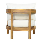 78" Acacia Wood Outdoor Chaise Lounge Chair with Curved Frame