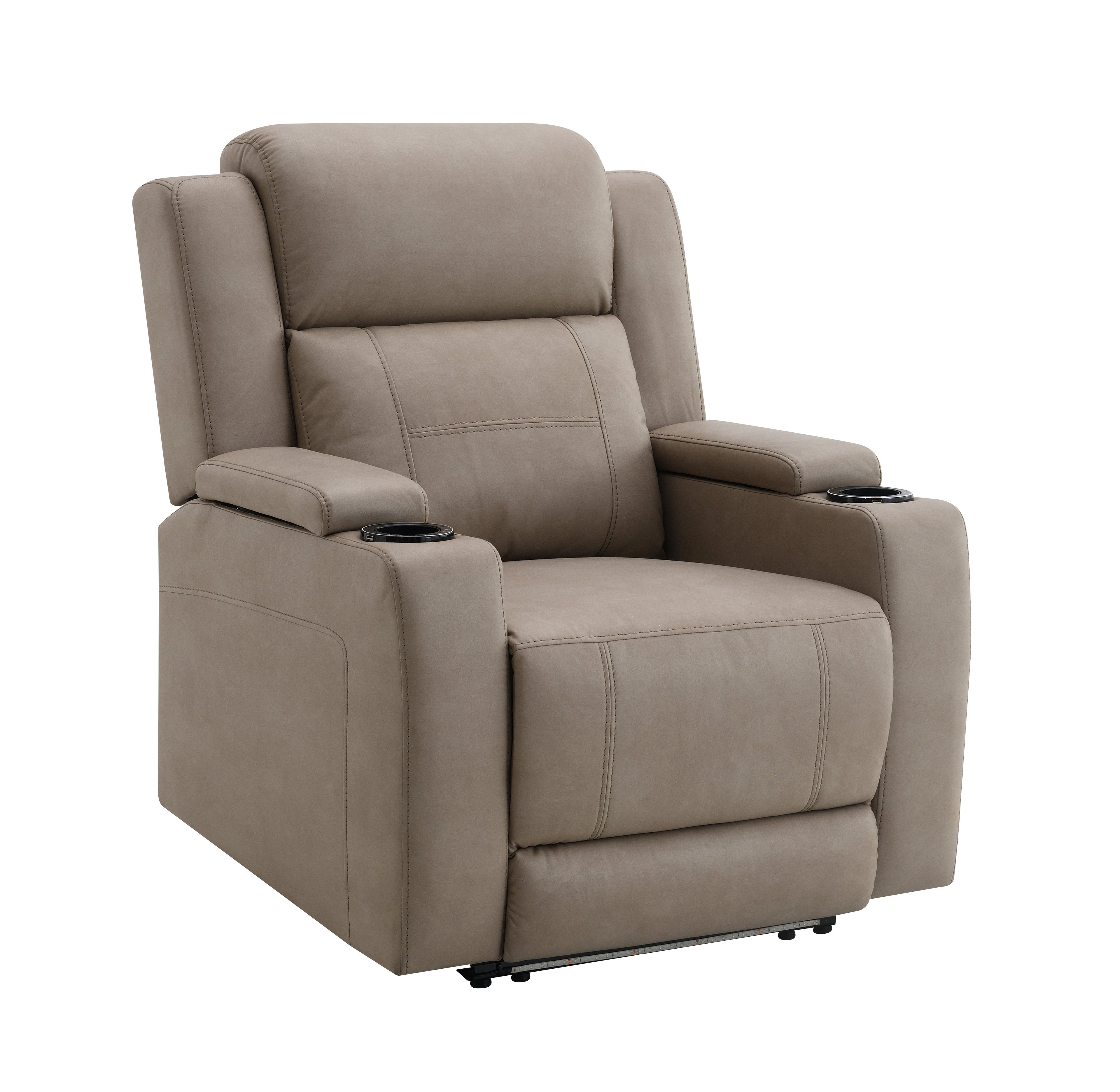 Lugo Camel Leather Aire Power Motion Recliner with Cup Holder