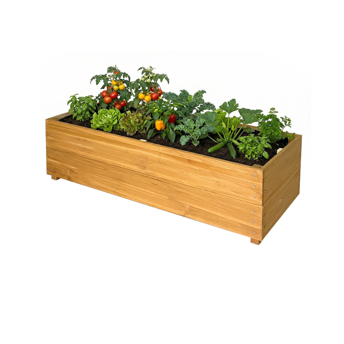 Solid Fir Wood Raised Garden Bed with Liner