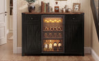 K&K 53.2" Farmhouse Fridge Cabinet