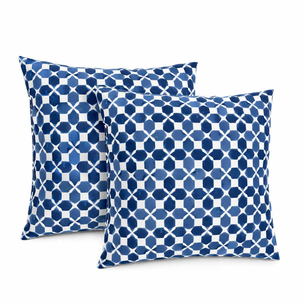 2 Pack Outdoor Throw Pillows, Waterproof & Fade-Resistant Patio Cushions (18x18 Inch)
