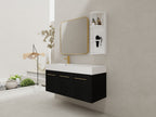 48 Inch Wall-Mounted Bathroom Vanity with Sink and Storage Rack