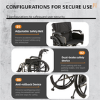 Aluminum Alloy Transport Wheelchair - 18" Seats