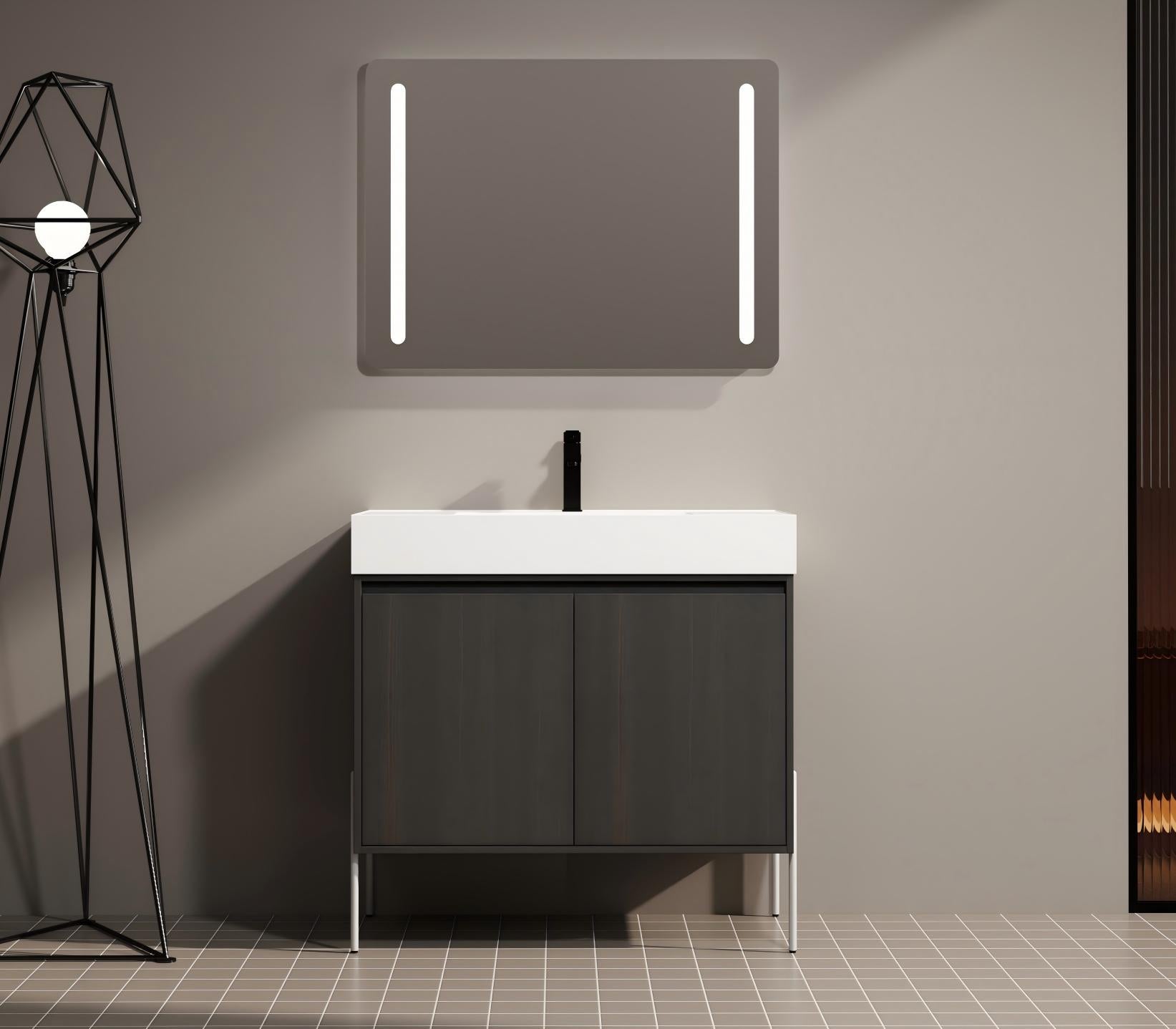 36" Freestanding Bathroom Vanity with Resin Sink