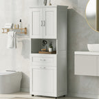 Tall Bathroom Cabinet with Laundry Basket