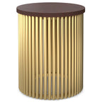Demy Accent Table in Cognac/Gold