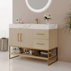 36" Modern Free-Standing Bathroom Vanity with Seamless Sink