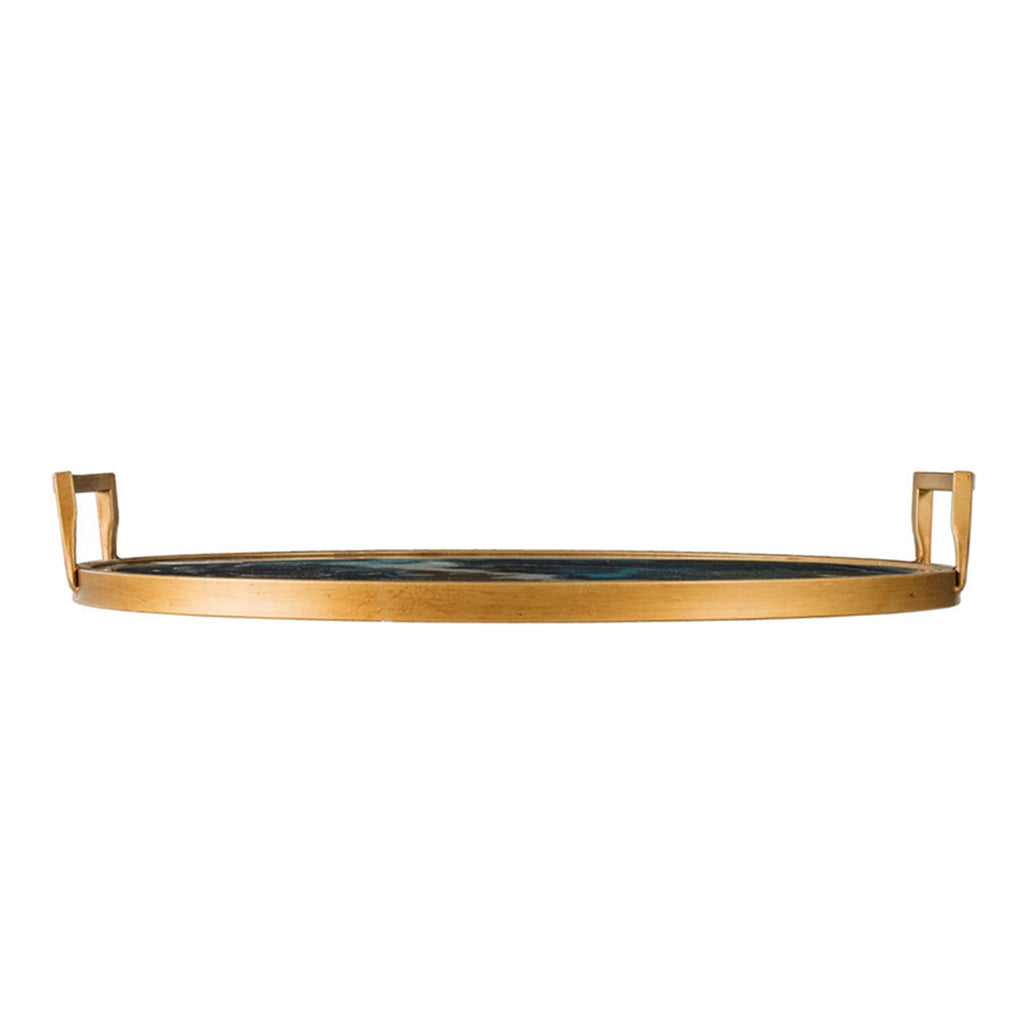 20.9 x 20.1 x 3.1" Round Accent Mirrored Tray