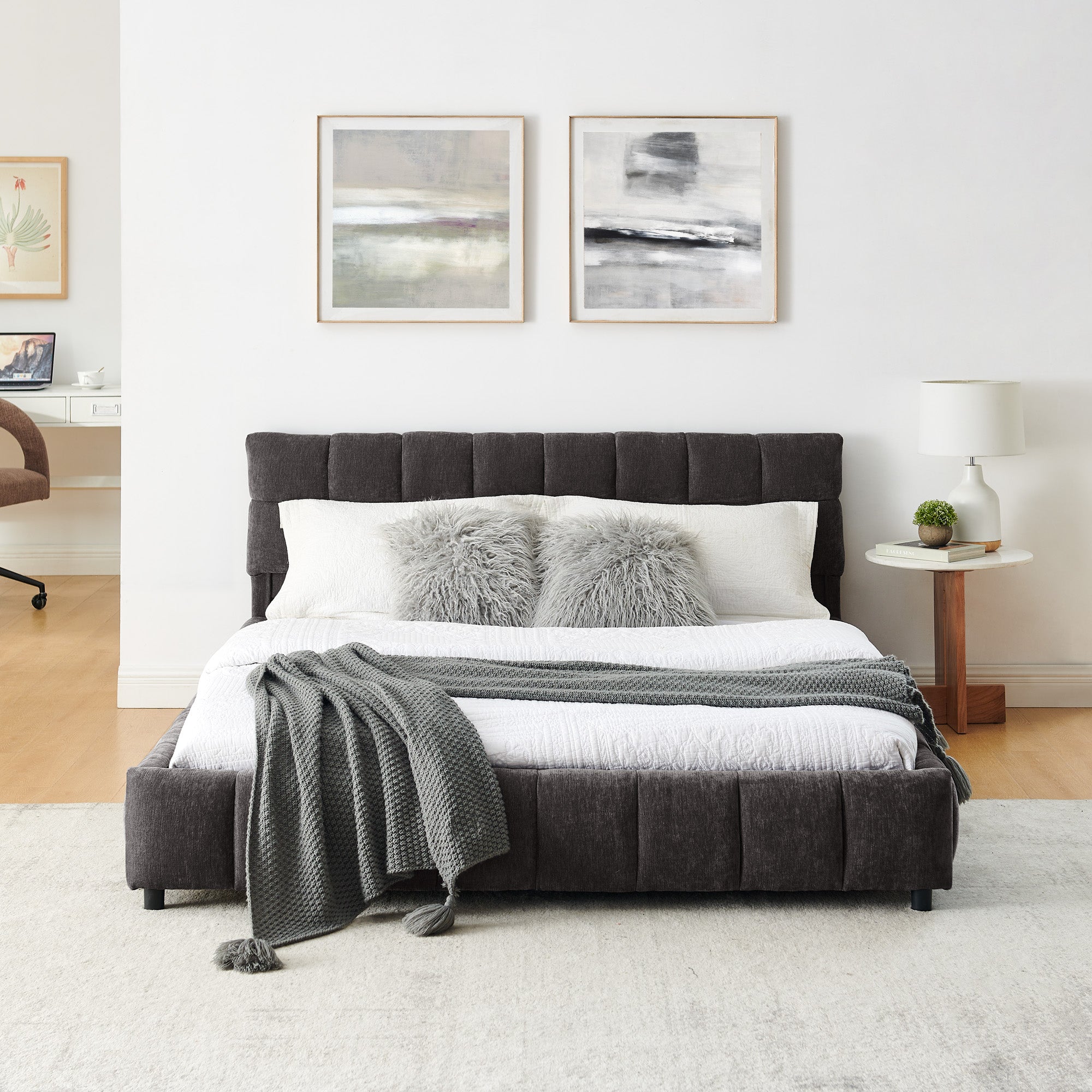 Queen Size Upholstered Bed with Storage
