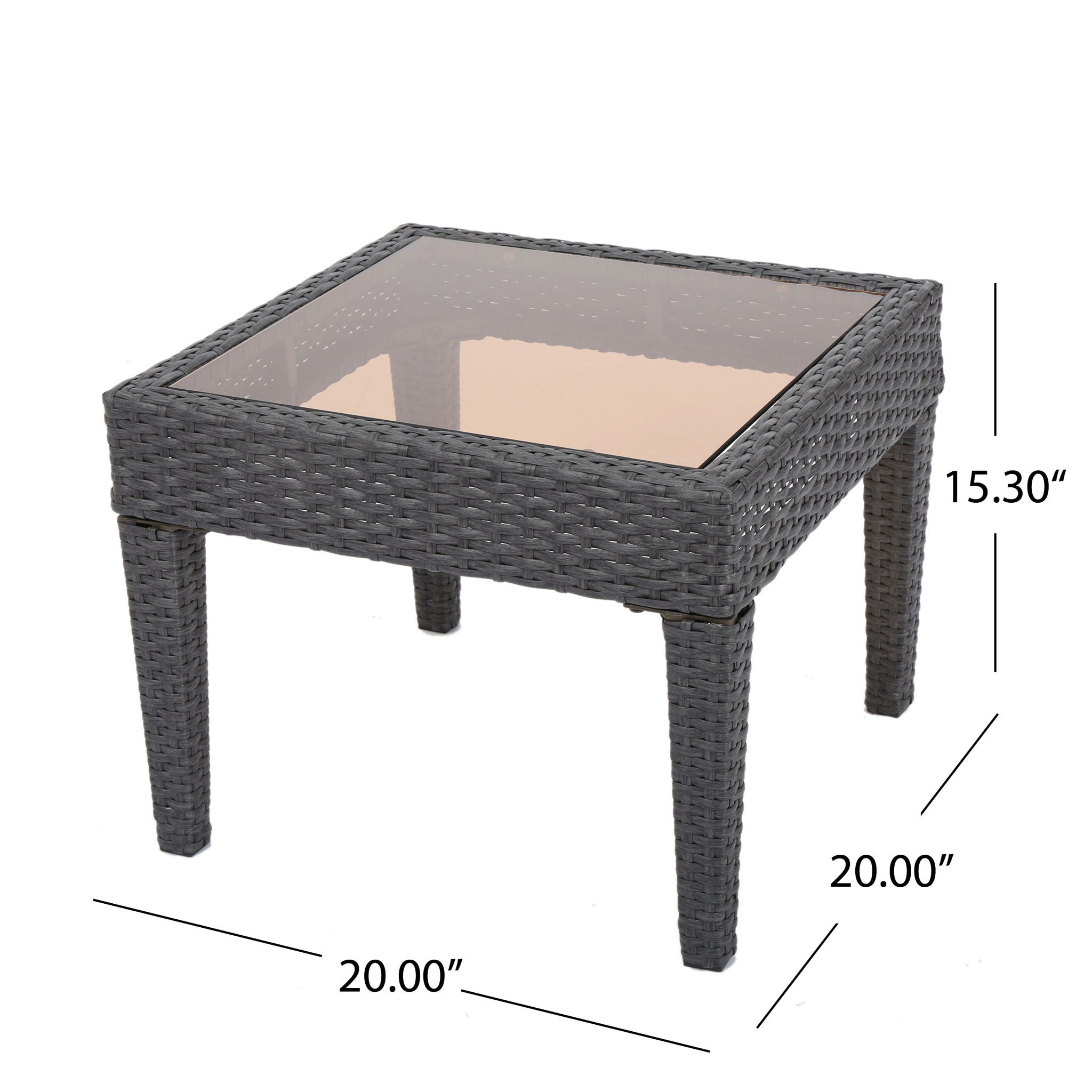 Outdoor Antibes Wicker Side Table - Gray