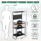 Fishing Rod Storage Rack with Pegboard and Lockable Wheels