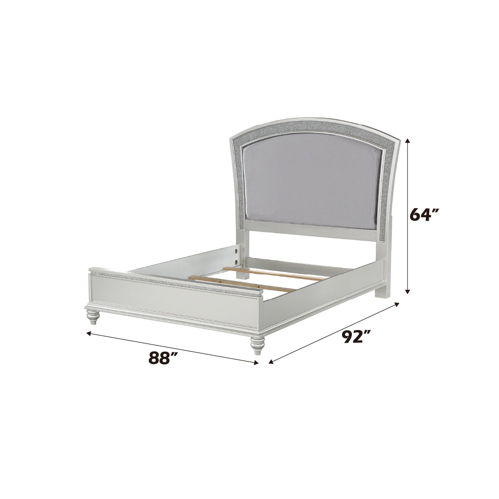Maverick Fabric & Platinum Finish California King Bed