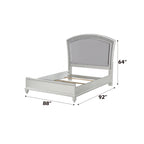 Maverick Fabric & Platinum Finish California King Bed