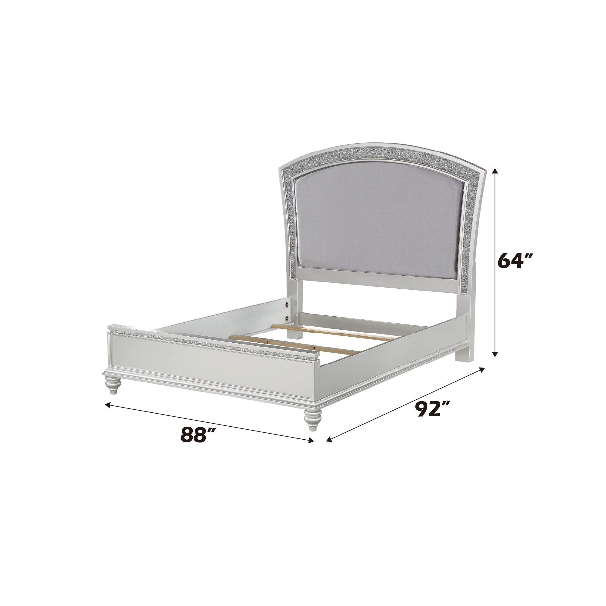 Maverick Fabric & Platinum Finish California King Bed