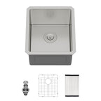 15 Inch Undermount Sink - Stainless Steel Single Bowl Kitchen Sink