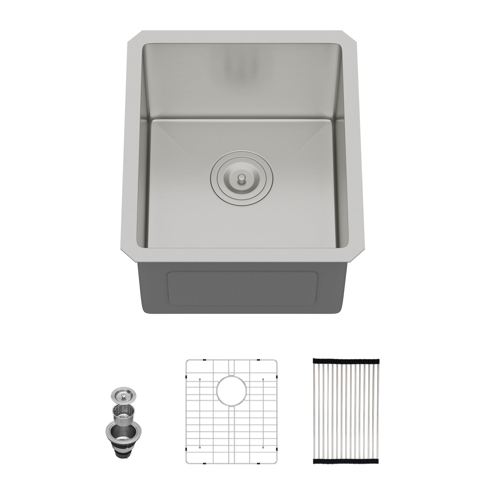 15 Inch Undermount Sink - Stainless Steel Single Bowl Kitchen Sink