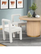 Modern Dining Chair Set of 2, Boucle Upholstered
