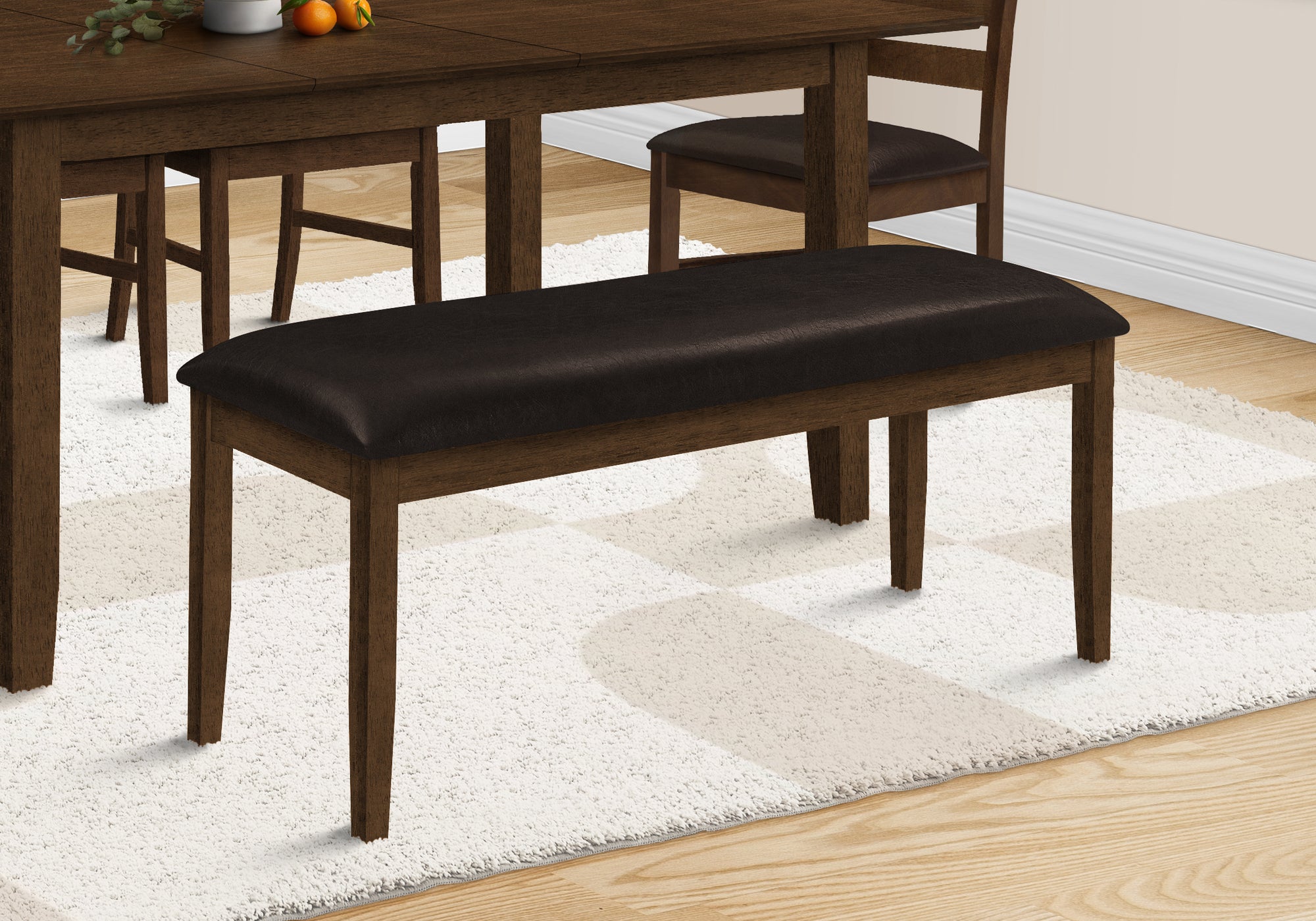48" Rectangular Upholstered Wood Bench