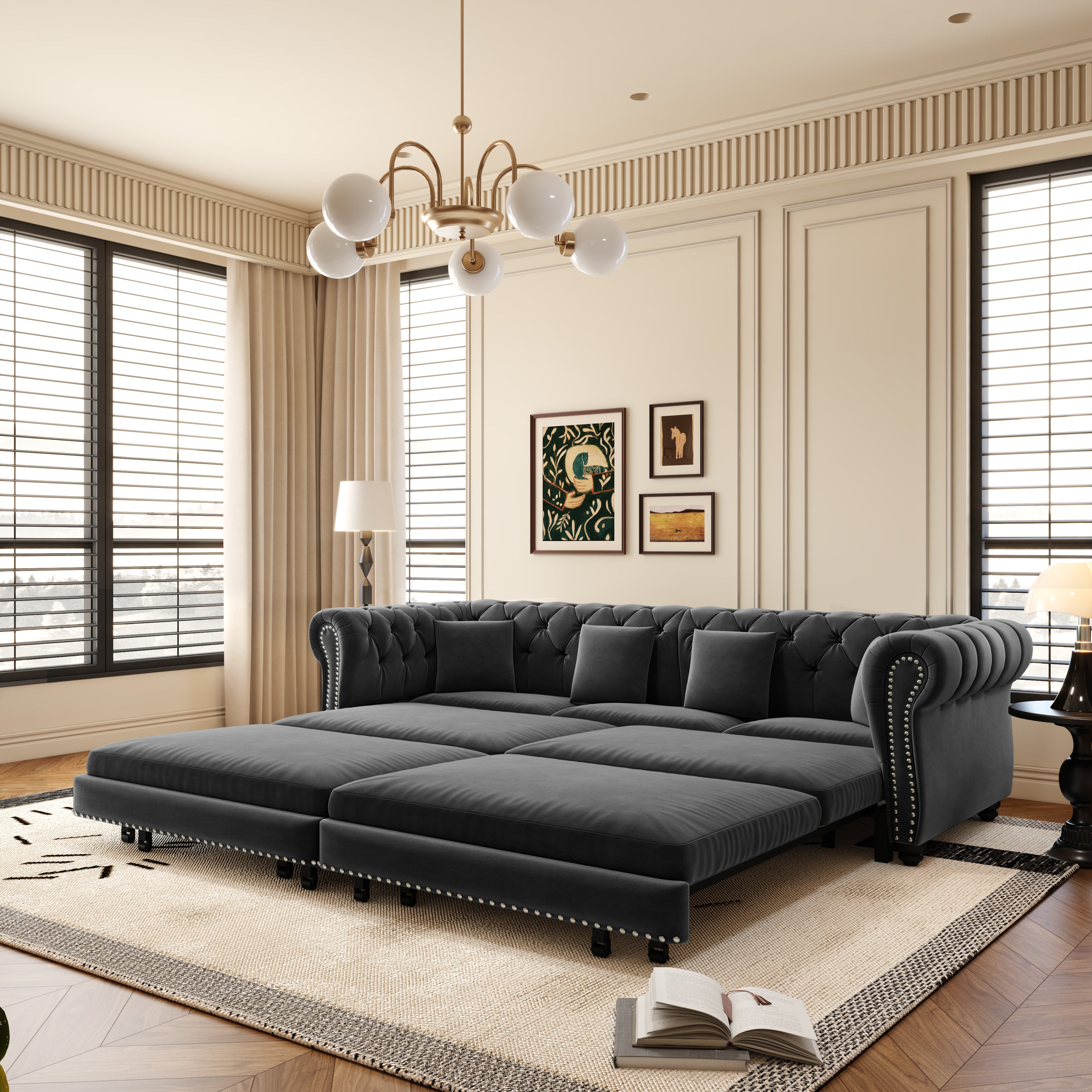 Chesterfield 3-in-1 Pull-Out Sofa Bed