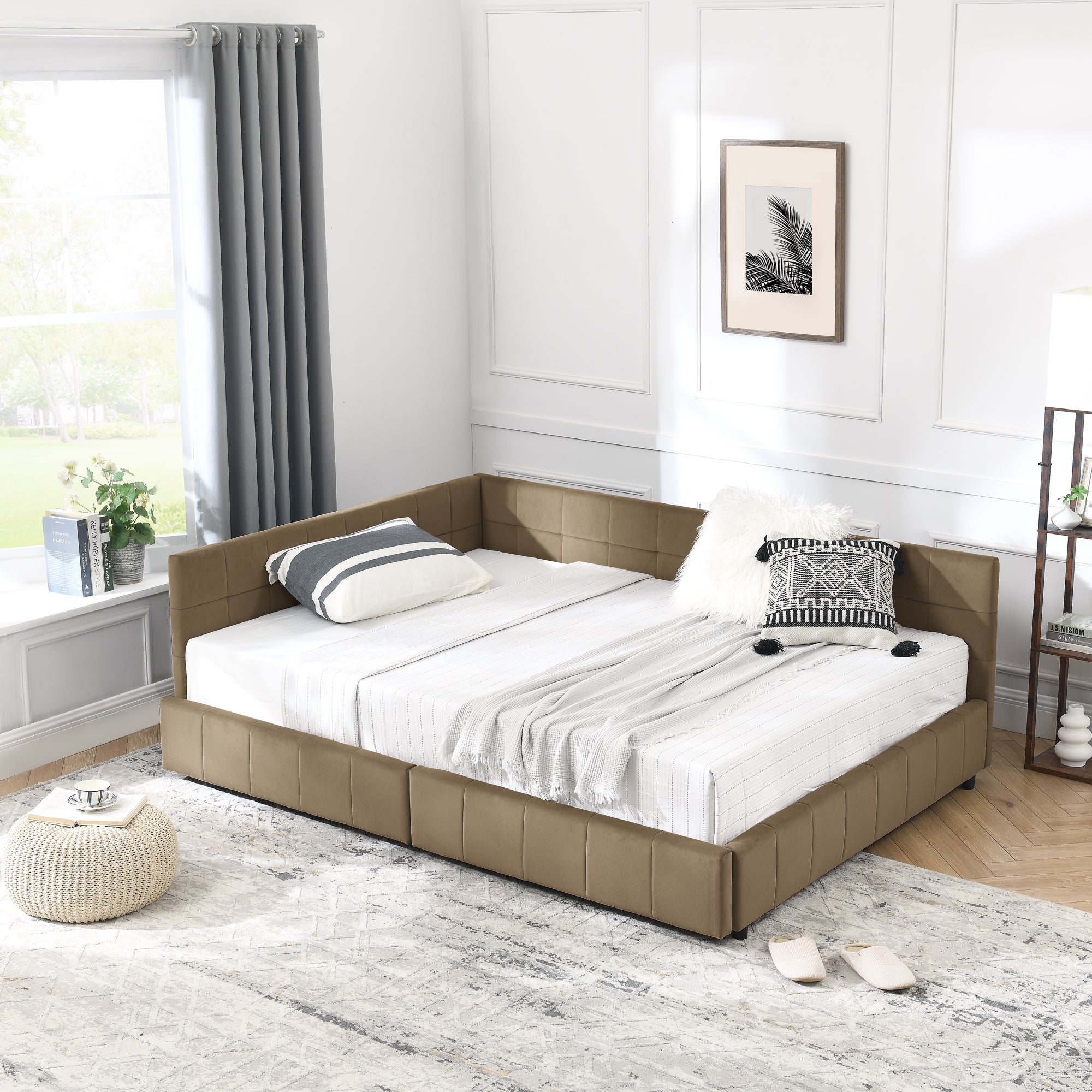 Full Size Storage Upholstered Tufted Bed Frame
