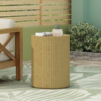 MGO Cylindrical Side Table with Wood-like Texture