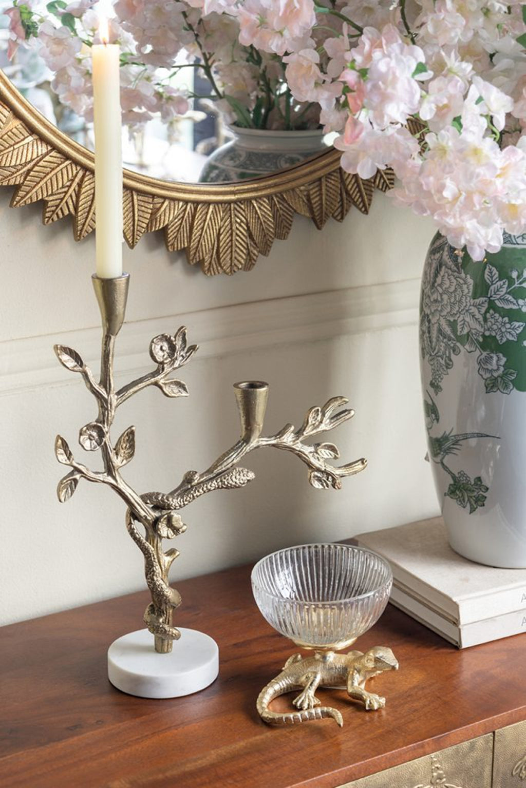 Pedestal Bowl with Lizard Sculpture