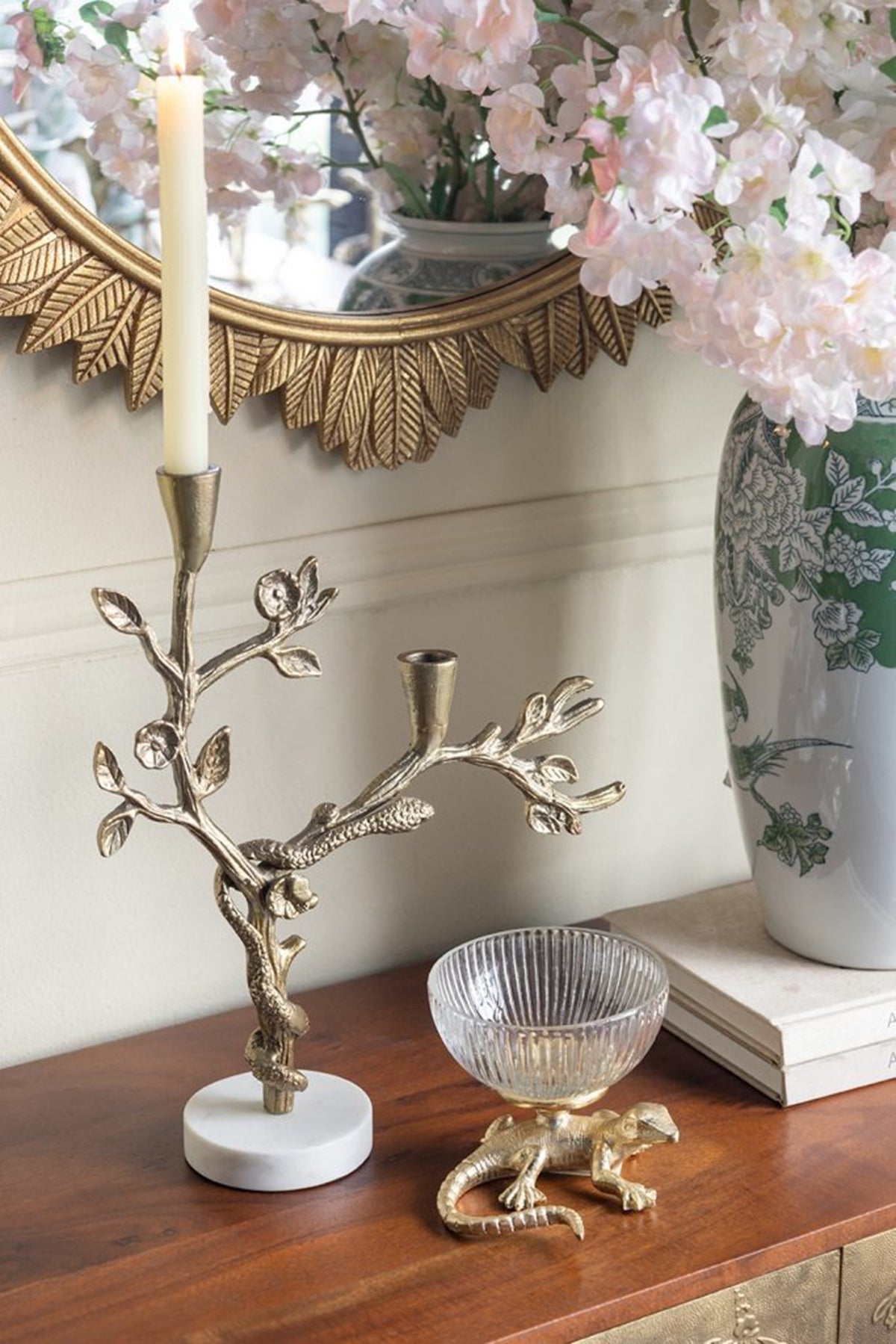 Pedestal Bowl with Lizard Sculpture