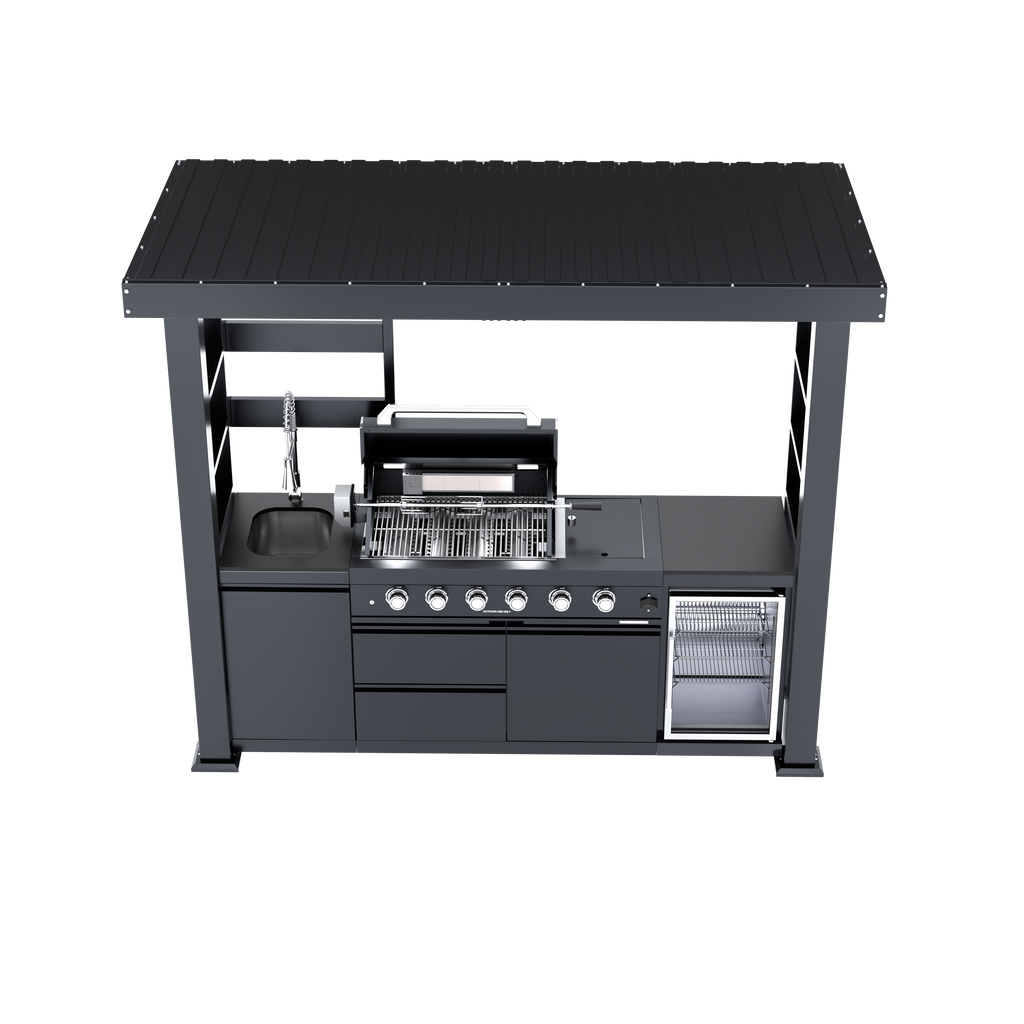 97-Inch 4-Burner Deluxe Stainless Steel Outdoor Kitchen Grill