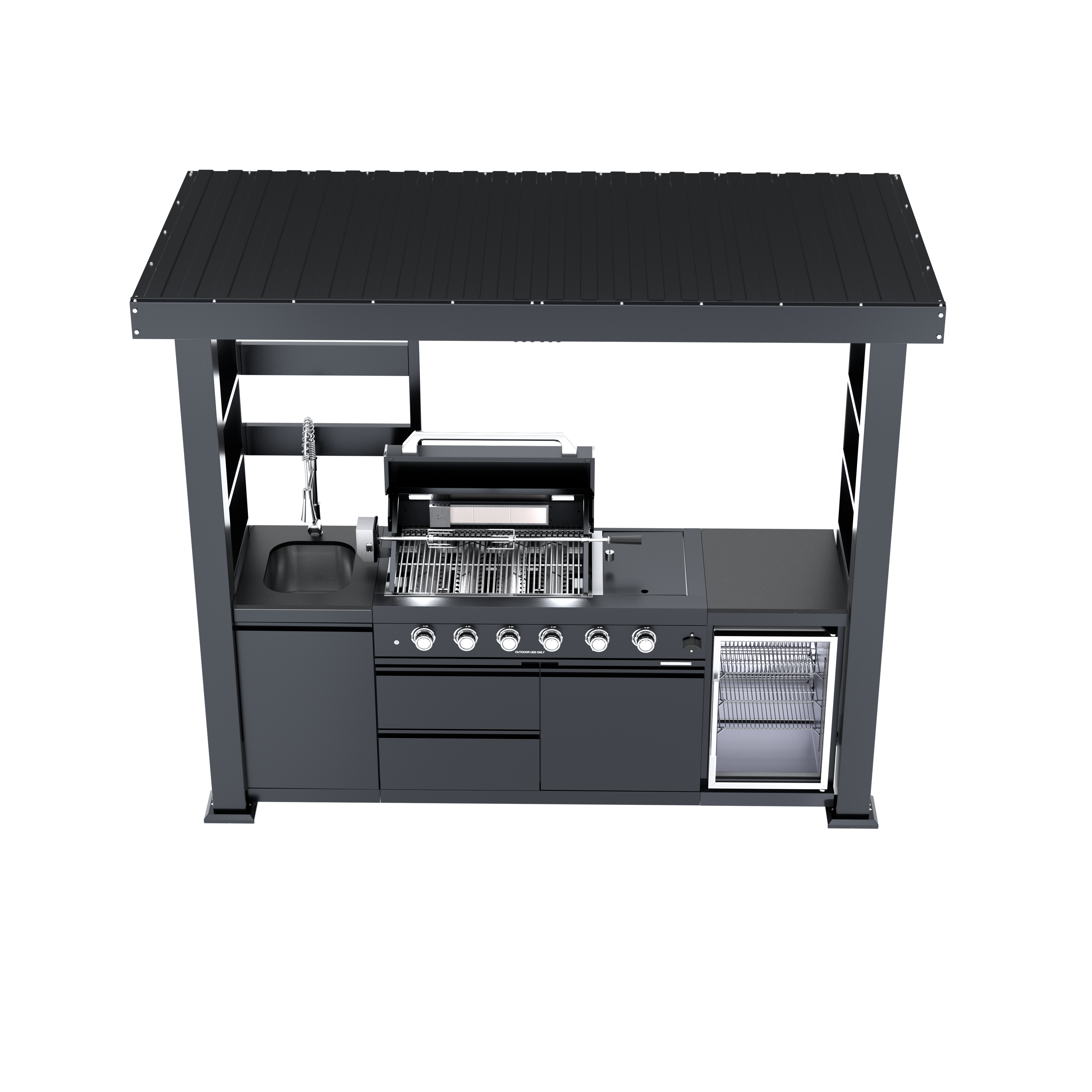 97-Inch 4-Burner Deluxe Stainless Steel Outdoor Kitchen Grill