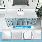 61-Inch Quartz Bathroom Vanity Top