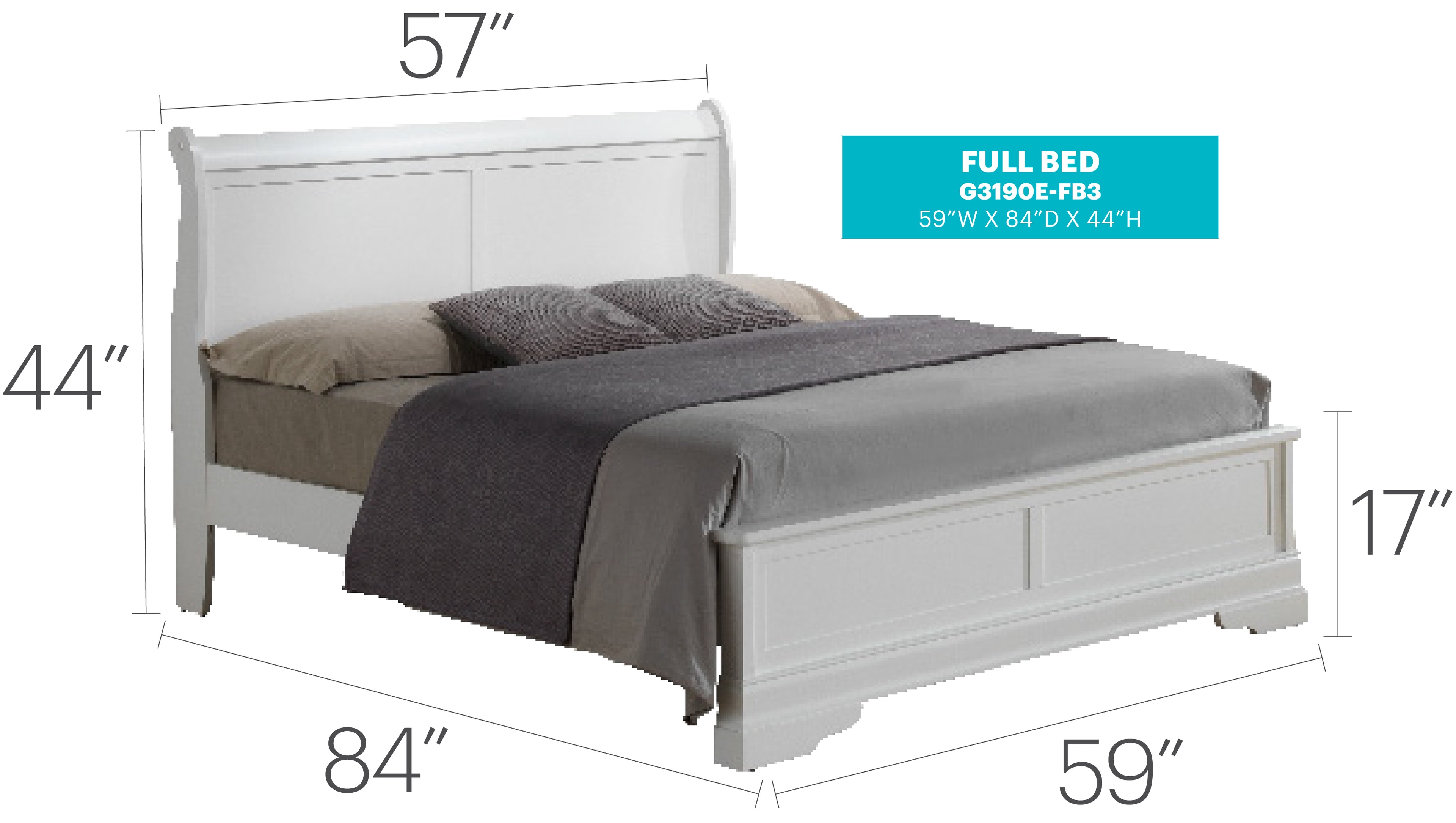 Elegant Traditional Full Bed in Crisp