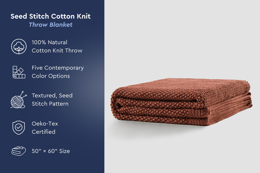 Cozy Knit Cotton Throw Blanket