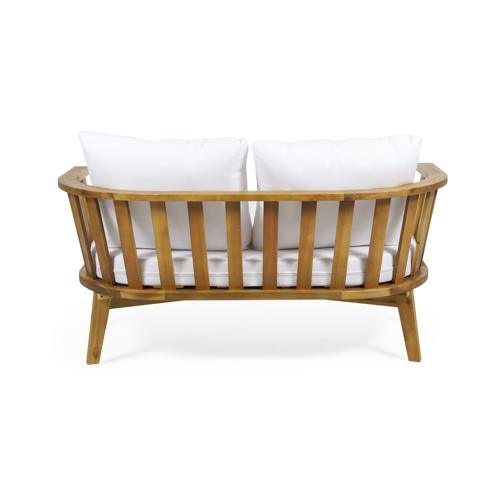 2-Person Outdoor Acacia Wood Patio Seating Group