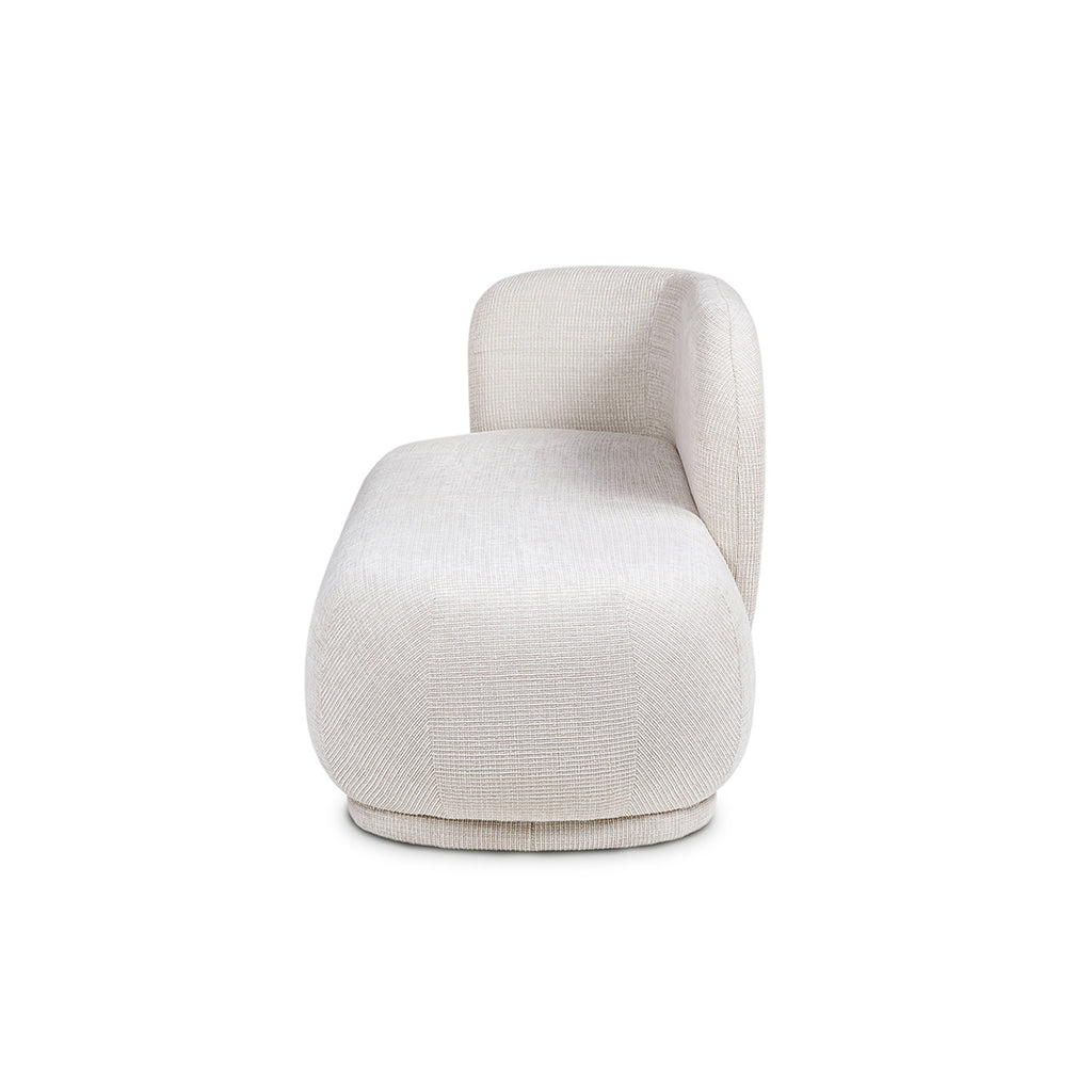 Aire 75" RAF Modern Rounded Chaise Lounge, Stone Light