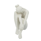 10.5x4.5x9" Seated Stone and Resin Woman Figurine