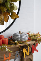 Set of 2 Knite Pumpkin Ornament Decor