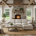105.5-Inch Modern L-Shaped Sectional Sofa with Ottoman