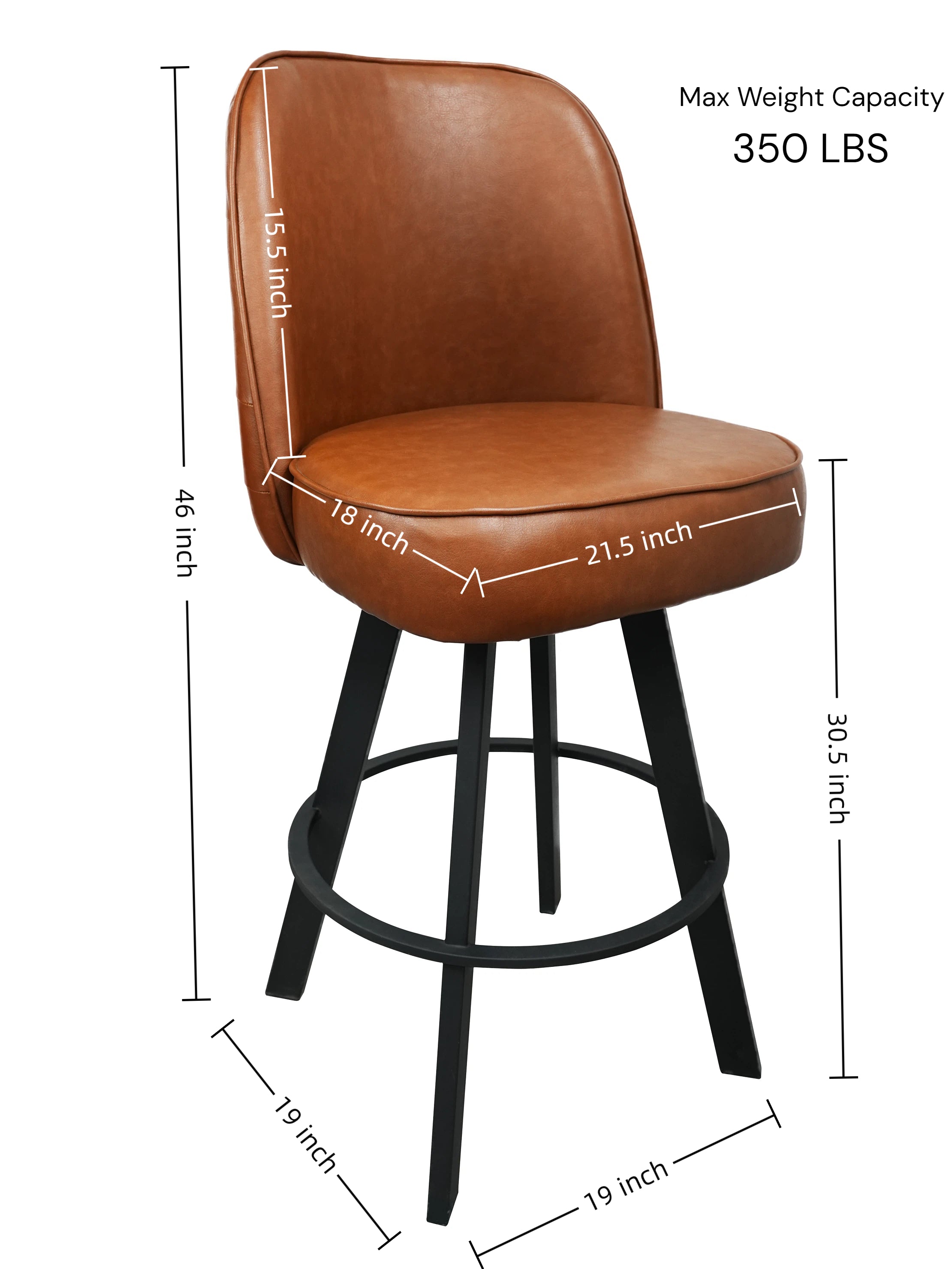 Set of 2 Commercial Grade Swivel Bar Stools