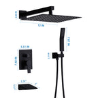 Black Shower System with Tub Spout