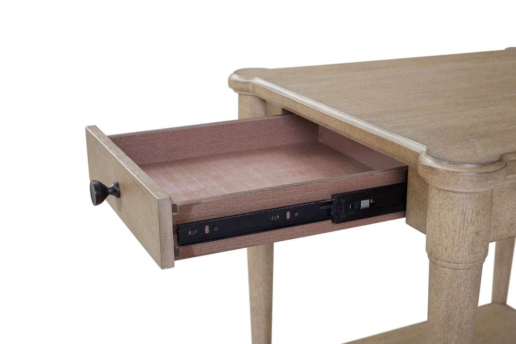 Sand Finished End Table With Storage Drawer